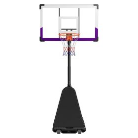 Portable Basketball Stand, 10 ft Height Adjustment Basketball Hoop & Goal, Basketballs Hoop Outdoor with 48 inch PC Backboard for Kids