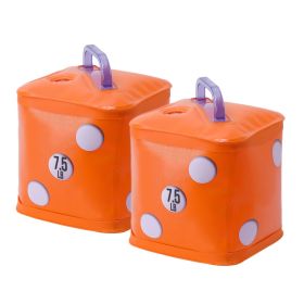 Water Filled Dumbbells Set, Fitness Exercise Dice 15/20 lbs, Portable Fitmess Travel Weight for Strength Training, Core Training (Weights: 15lb/pair orange dice dumbbells)