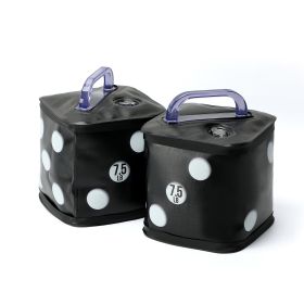 Water Filled Dumbbells Set, Fitness Exercise Dice 15/20 lbs, Portable Fitmess Travel Weight for Strength Training, Core Training (Weights: 15lb/pair black dice dumbbells)