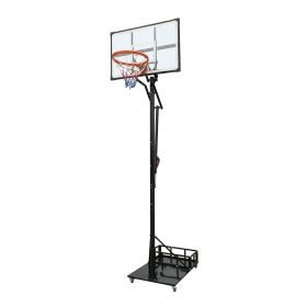 Portable Basketball Hoop for Youth Adults & Professional Match,Adjustable Height 8.04 ft to 10.01 ft,44 inch Backboard with Rebound System (Color: as Pic)