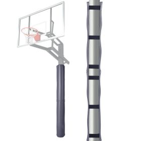 Basketball Pole Pad, 71 inch Tall and 1.2 inch Thick Heavy Duty Wrap Around Pole Padding, Fits 2-6.3 Round & 4.5x4.5 inch Square Pole (Sports Mat Size: 72 inch High, Sports Mat Color: Gray)