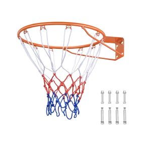 Basketball Rim, Wall Door Mounted Basketball Hoop, Heavy Duty Q235 Basketball Flex Rim Goal Replacement with Net (Number of Springs in Basketball Hoop: 0, Type of Basketball Hoop: Integrated)
