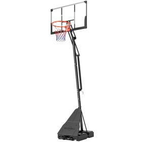 Portable Basketball Hoop Outdoor, 8-10ft Adjustable Basketball Goal, 47 Inch Shatterproof Backboard, Hand-Crank Lift (Option: Black-1145x220x790 mm)