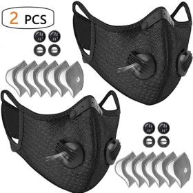 2 Pack Reusable Half Face Cover Mask W Filter Cycling Outdoor Sport Face Mask Black Logistics Only For USPS. TK And TMEU Only For Self-pickup Log (Option: Defaulttitle)